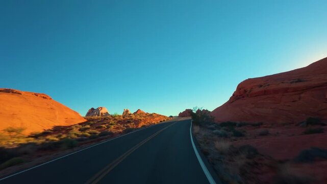 Driving through Valley of Fire POV, Nevada 
