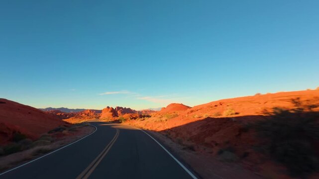 Driving through Valley of Fire POV, Nevada 
