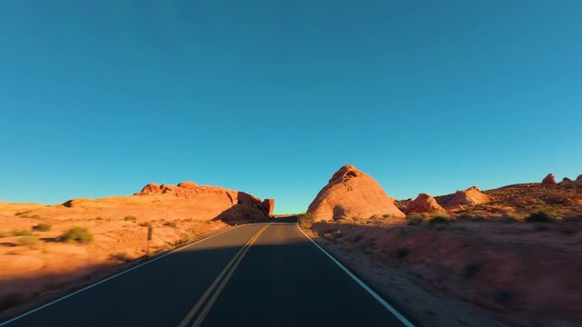 Driving through Valley of Fire POV, Nevada 