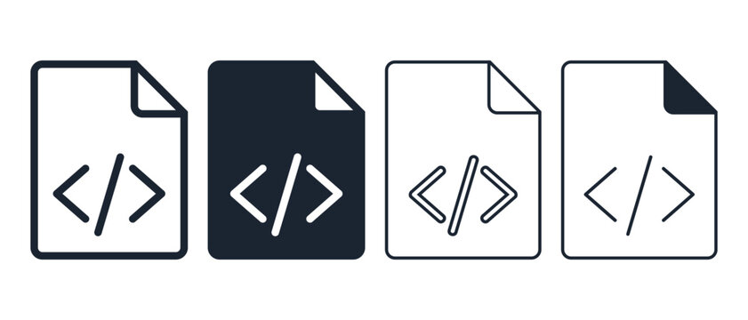 Source Code File Icon. Web Development and Coding Symbol. Vector Illustration