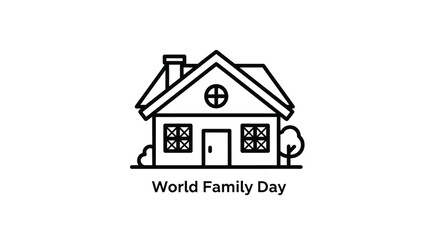 Fototapeta premium Vector illustration of a house with a tree on World Family Day
