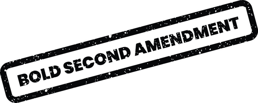 Distressed grunge rubber stamp displaying the bold text Second Amendment within a rectangular border, suitable for various projects