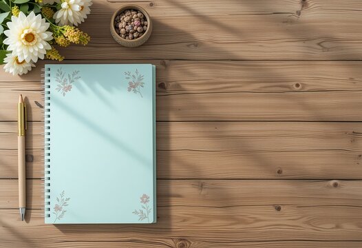 blank note paper on wooden background