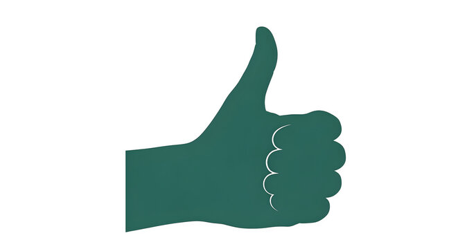 A green hand shows thumbs up against transparent background