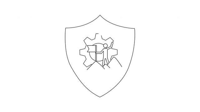 Shield with Gear Symbol - A Technical Design Concept.