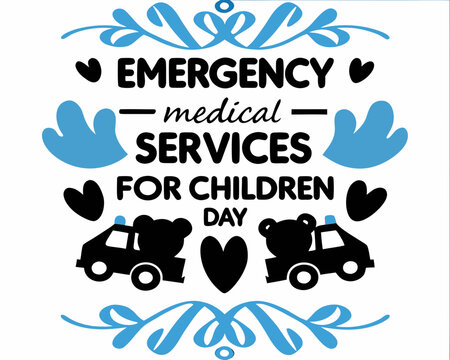Emergency Medical Services for Children Day Vector Illustration Isolated on White Background, Medical Awareness Design