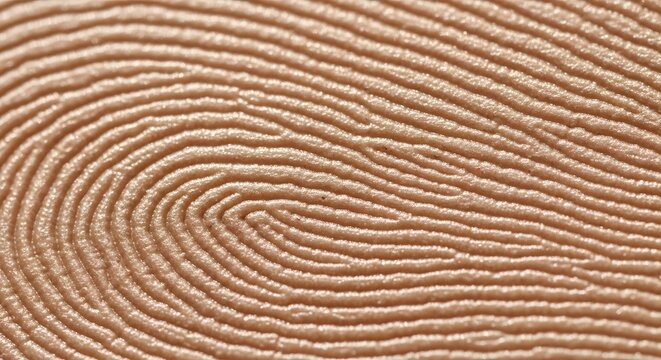 Macro Extreme Close Up Of Human Fingerprint Showing Intricate Ridge Patterns In Natural Skin Tone And Lighting