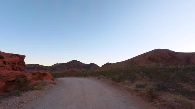 Valley of Fire Nevada POV Drive at Twilight