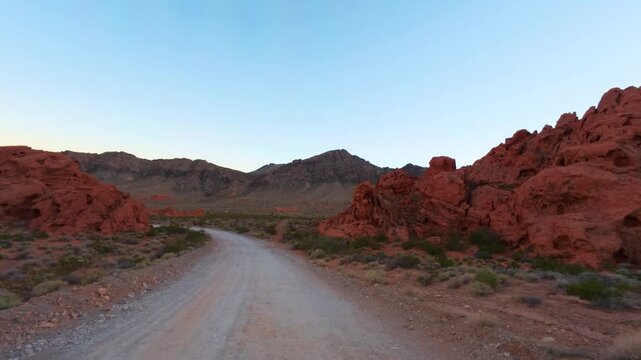Valley of Fire Nevada POV Drive at Twilight