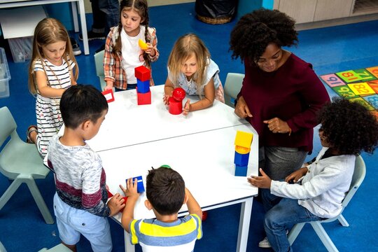 Children engaged in creative learning