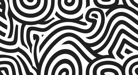 Fototapeta premium Abstract Black and White Swirls Pattern