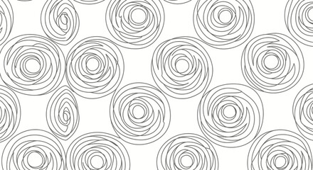 Fototapeta premium Abstract Swirl Pattern, Minimalist Floral Design, Black and White Line Art