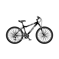 Fototapeta premium Mountain Bike Silhouette Vector Illustration