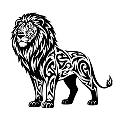 Obraz premium Tribal Lion Tattoo Design Vector Illustration