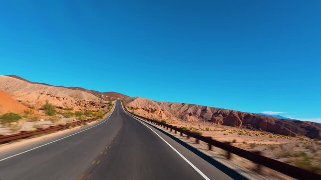 Driving Lake Mead National Recreation Area, Nevada Desert Road POV