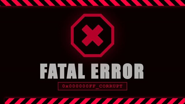 Red and Black Fatal Error Screen Displaying System Failure Code and Corrupt Data Warning Message