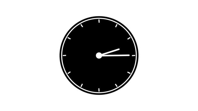 A simple black and white illustration of an analog clock face showing ten past twelve