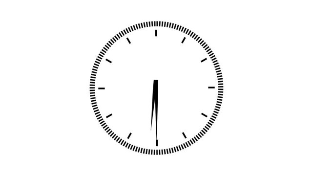 Simple black and white illustration of a circular clock showing ten past two