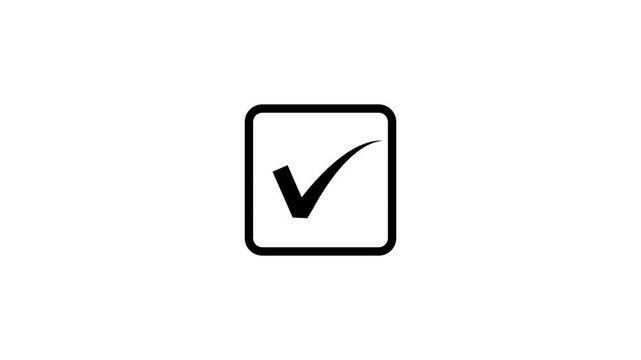 Simple black checkmark icon inside a square on a white background