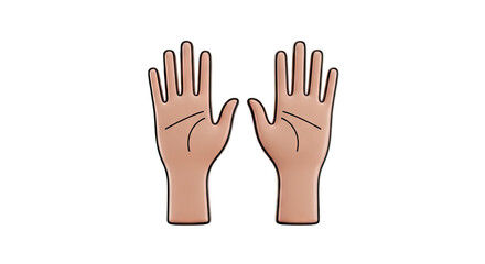 Obraz premium Two Stylized Hands with Palm Lines