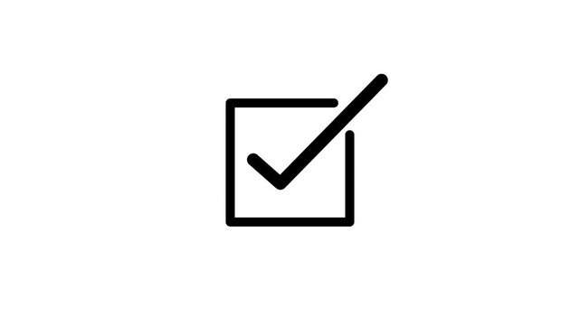 Simple black checkmark icon inside a square on a white background