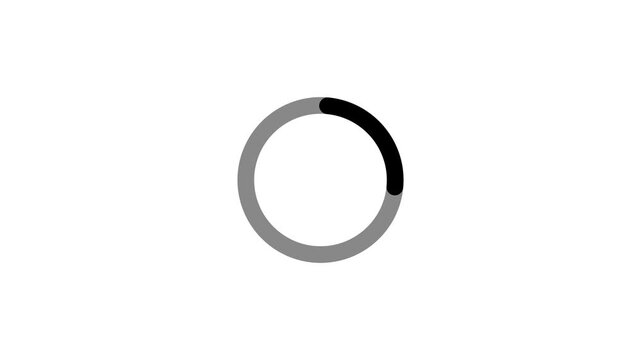 A gray circle with a small black arc segment on a white background