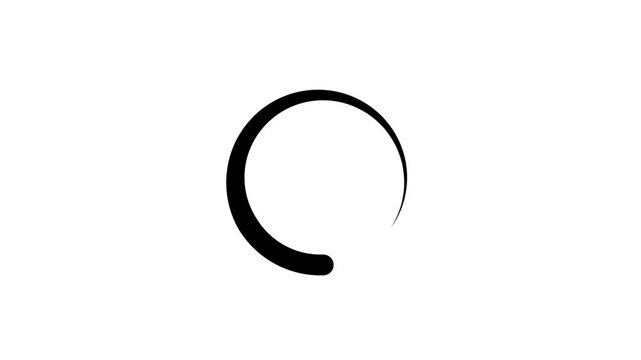 Simple black circle with an open gap on a white background