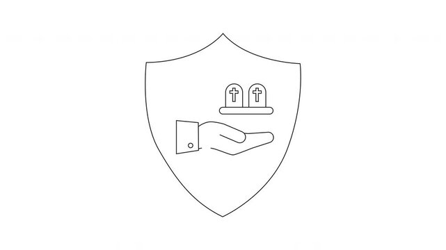 Funeral Insurance Shield Icon - Protection and Security.