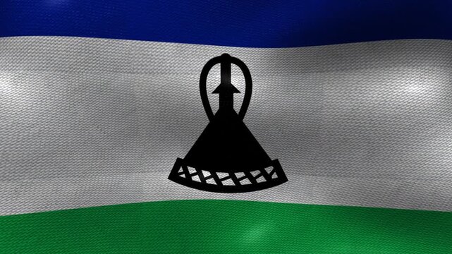 Lesotho Basotho Flag Textured Background Waving