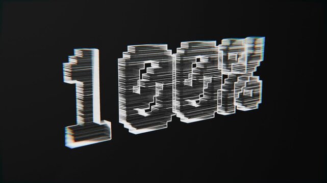 3d percentage timer ticker animation, on solid colour background