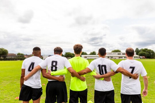 Team unity on soccer field