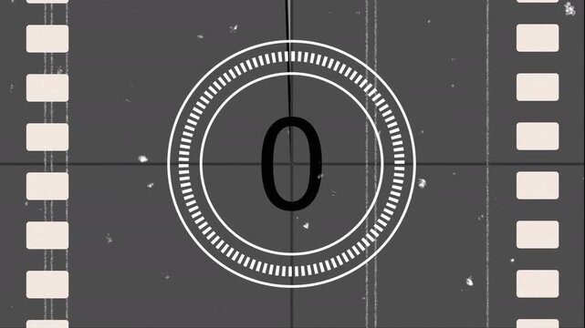 Film countdown vintage retro movie leader old cinema intro timer