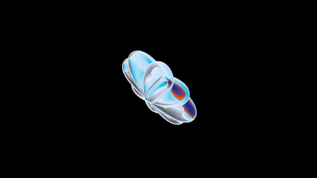 Chrome Retro Metal Abstract Shape Y2K Isolated Loop On Transparent Background