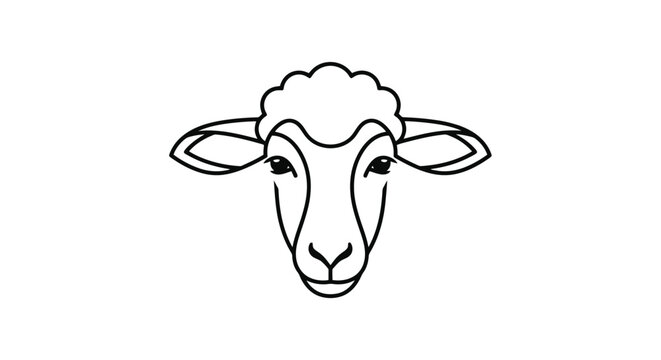 Farm animal portrait shows a gentle sheep head with distinctive fleece pattern and expressive eyes perfect for agricultural themes pastoral settings and natural imagery collections a clear and