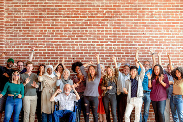 Obraz premium Diverse group celebrating unity photo