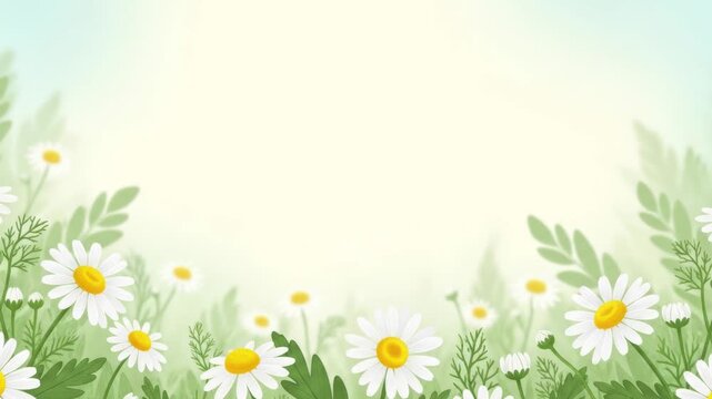 Hello Spring Floral Background with Copy Space and Welcome Greeting 4K
