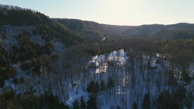 Mansion house at the bottom of the Devils Pulpit (mountain) in the Forks Of The Credit area of Caledon, Ontario, Canada. Tourist area