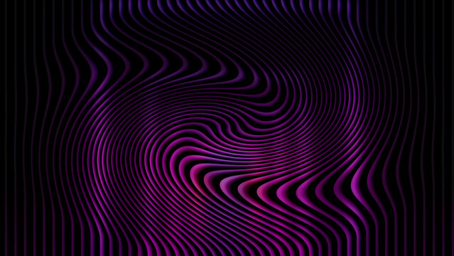 Vibrant purple and pink neon wave pattern on black background