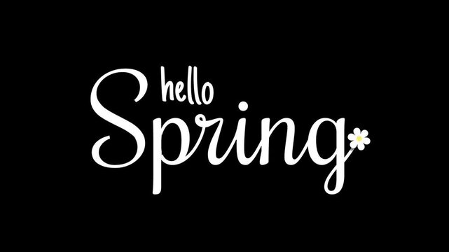 Hello Spring Floral Background with Welcome Greeting and Blooming Flowers 4K