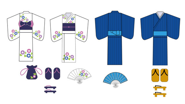 Japanese morning glory yukata 