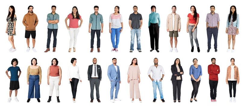 Diverse group of people standing