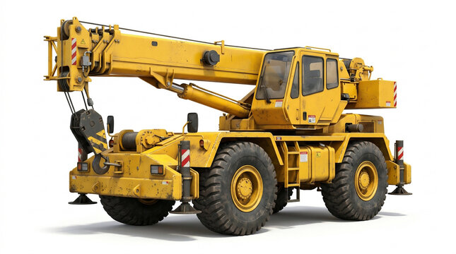 Yellow Mobile Crane Construction Equipment Machine