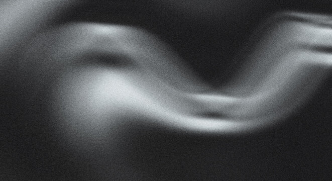 Abstract black and white image featuring a blurry indistinct human form and flowing shapes