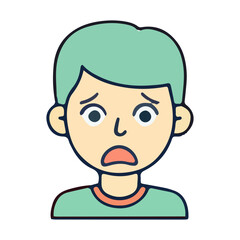 Obraz premium Shocked Young Man Cartoon Icon
