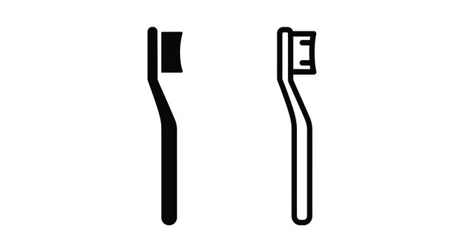 Two toothbrush icons one filled and one outlined displayed side by side