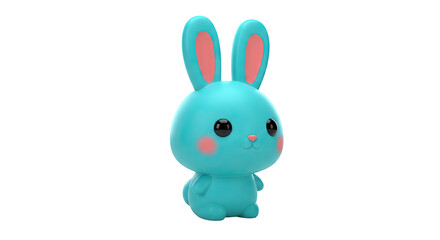 Obraz premium Cute Blue Cartoon Bunny