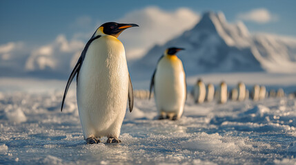 Obraz premium penguin in the snow