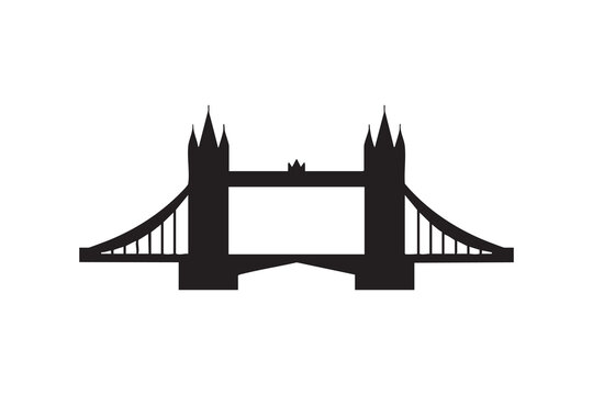 Tower Bridge London Line Art Vector | Minimal Outline Landmark Icon Set