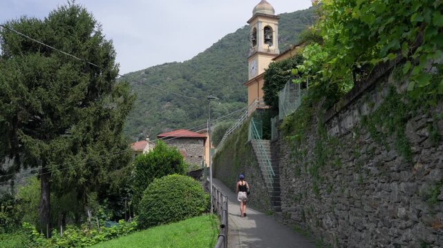Path near the Church of San Nicolao in Valsolda, Italy