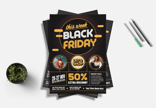 Black Friday Sale Flyer Design For Fashion Store